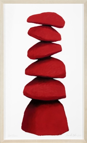 Expositions et installations : David Nash, Red Column, 2011, Pastel et fusain sur papier - -® Courtesy Galerie Lelong, photographie Fabrice Gibert